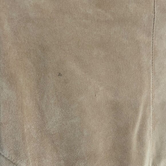 The Territory Ahead Womens Beige Suede Hooded Jacket L With Full Zipper Closure - Picture 6 of 9